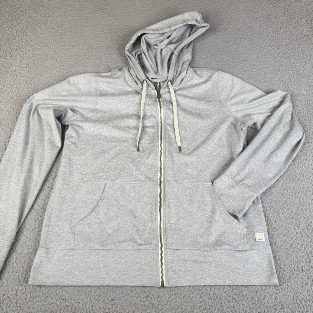 Vuori Hoodie Womens M Grey Halo Performance Zip Up Halo Knit Activewear VW268